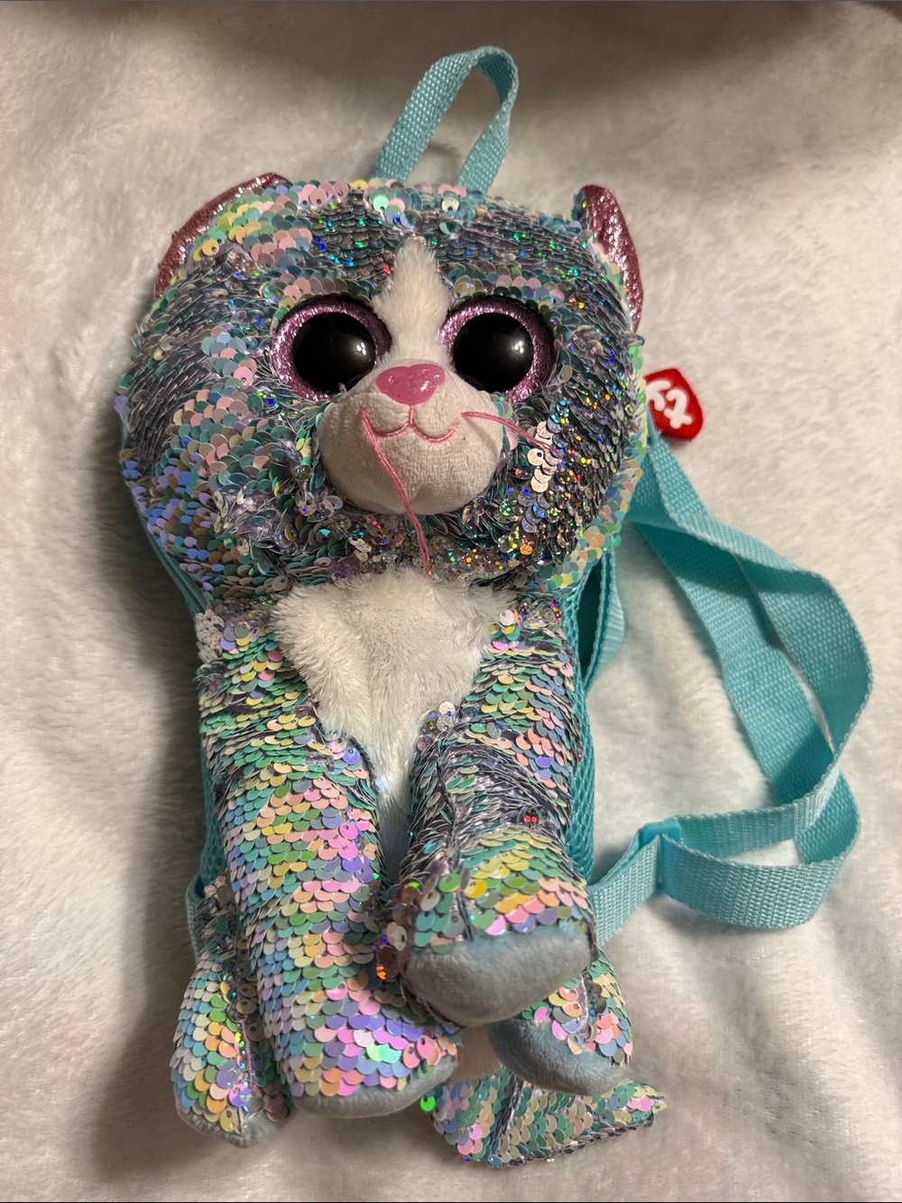 ty Fashion Collection Whimsy the Cat Backpack Stuffed toy Plush 11" 2019